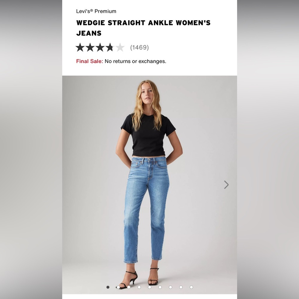Levi’s wedgie straight ankle jeans 32